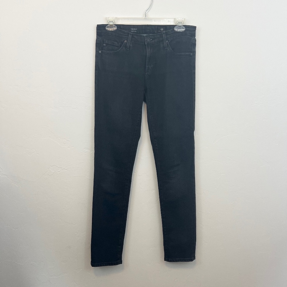 AG The Stilt Cigarette Leg Jeans Womens 27 Black Premium Stretch Denim